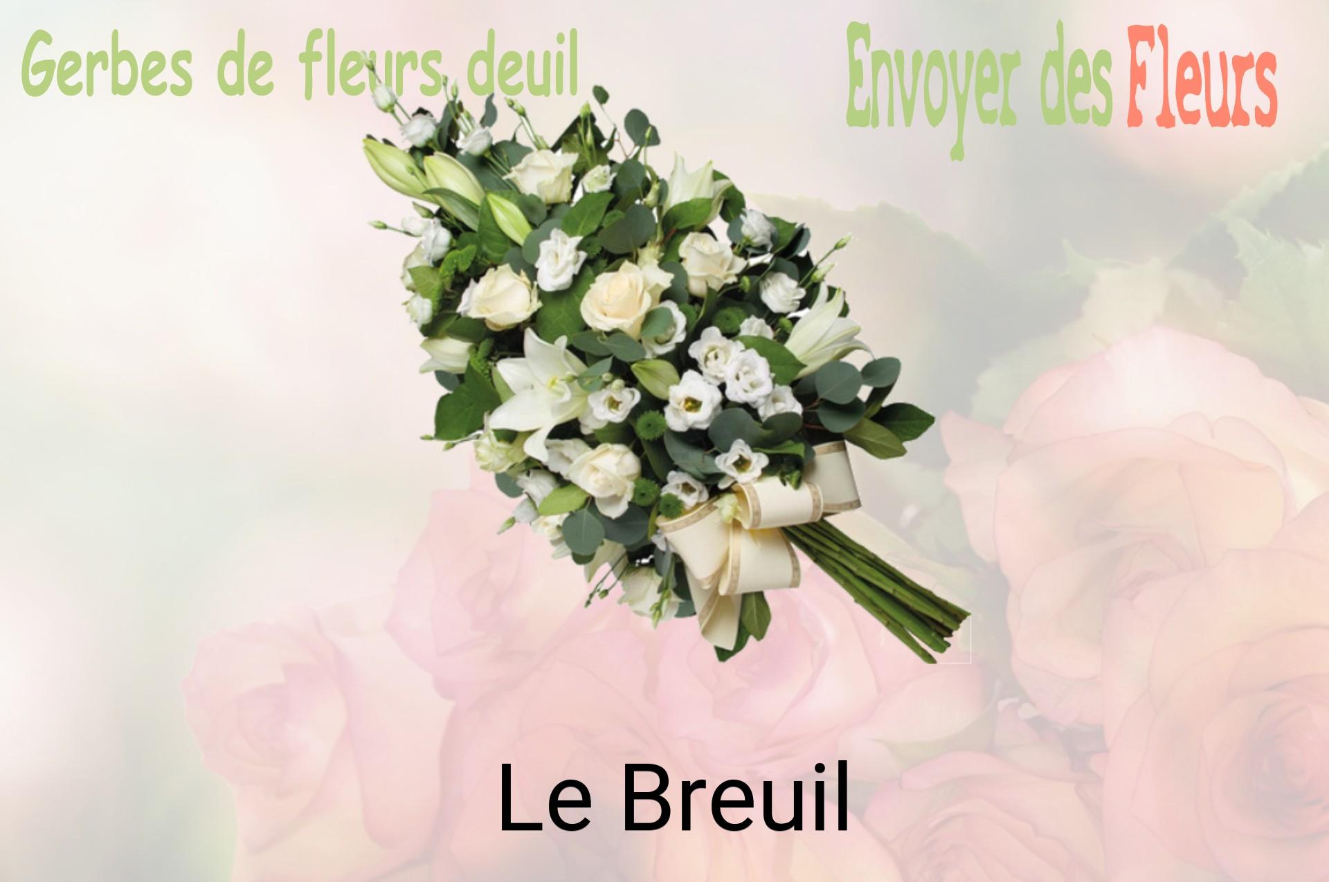 Gerbe de fleurs de deuil livrée à Le Breuil